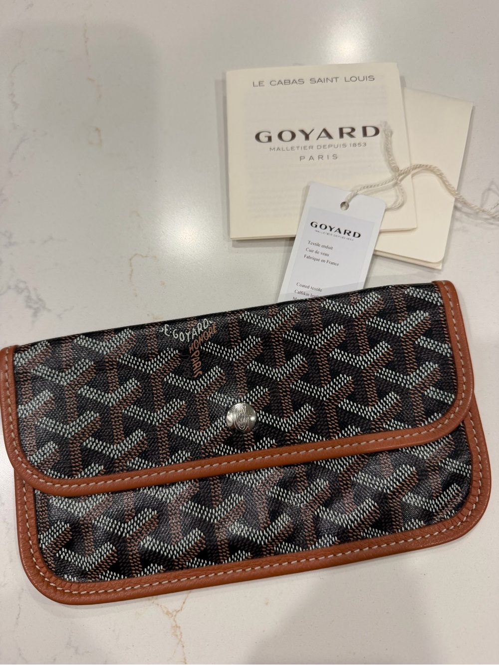 Goyard Brown/Black Goyardine pouch
